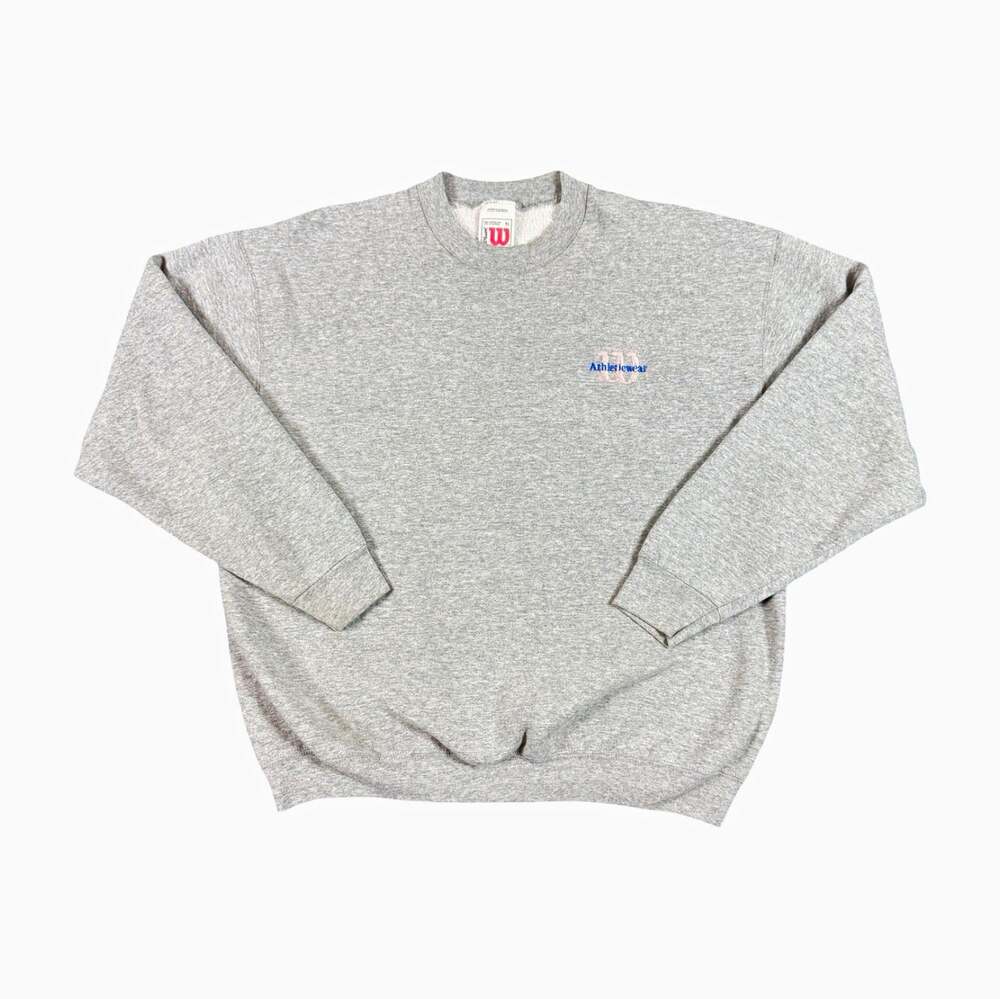 Vintage Wilson Athleticwear Crewneck Sweatshirt Embroidered Logo Gray Size XL